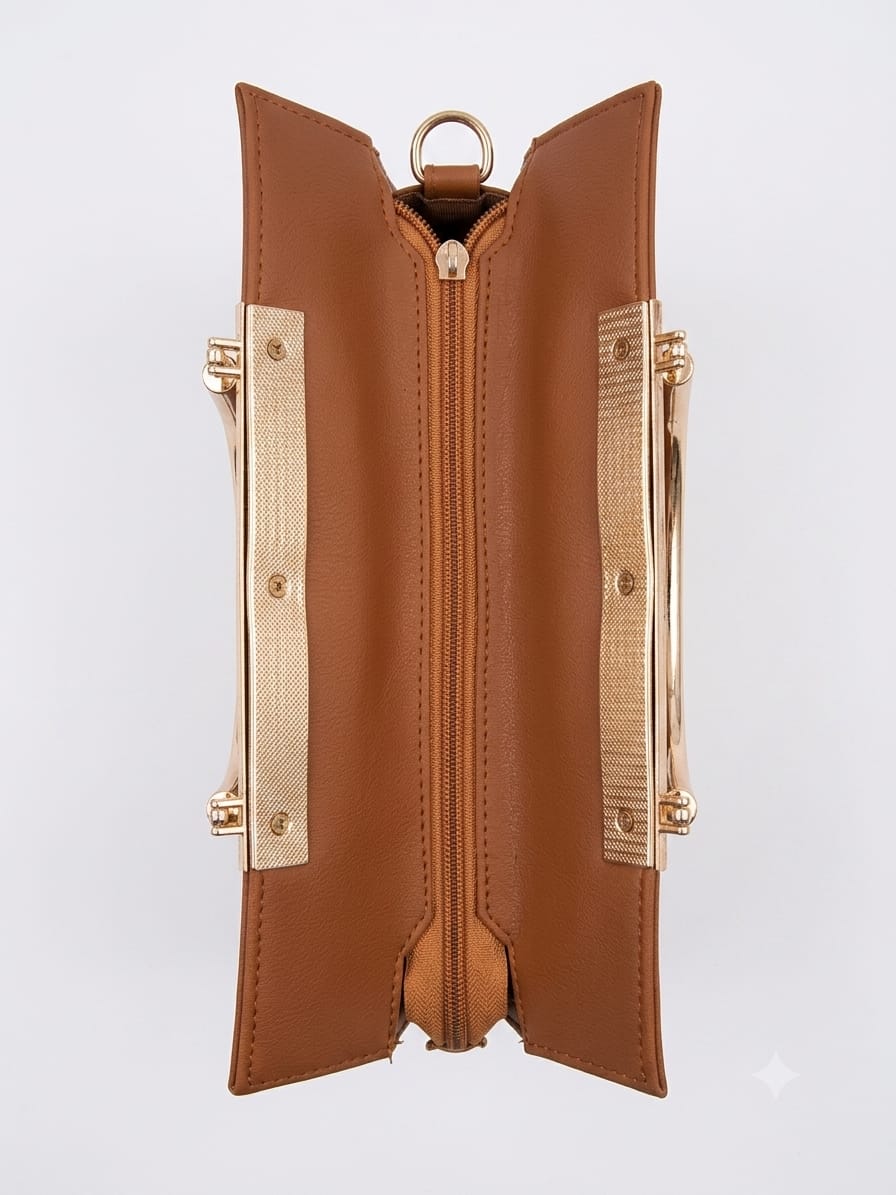 RAUNIV Women Brown PU Structured Handbag Sling Bag