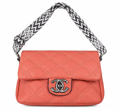 RAUNIV Women Stylish PU Leather Sling Bag with Quilted Design, Adjustable Wide Strap