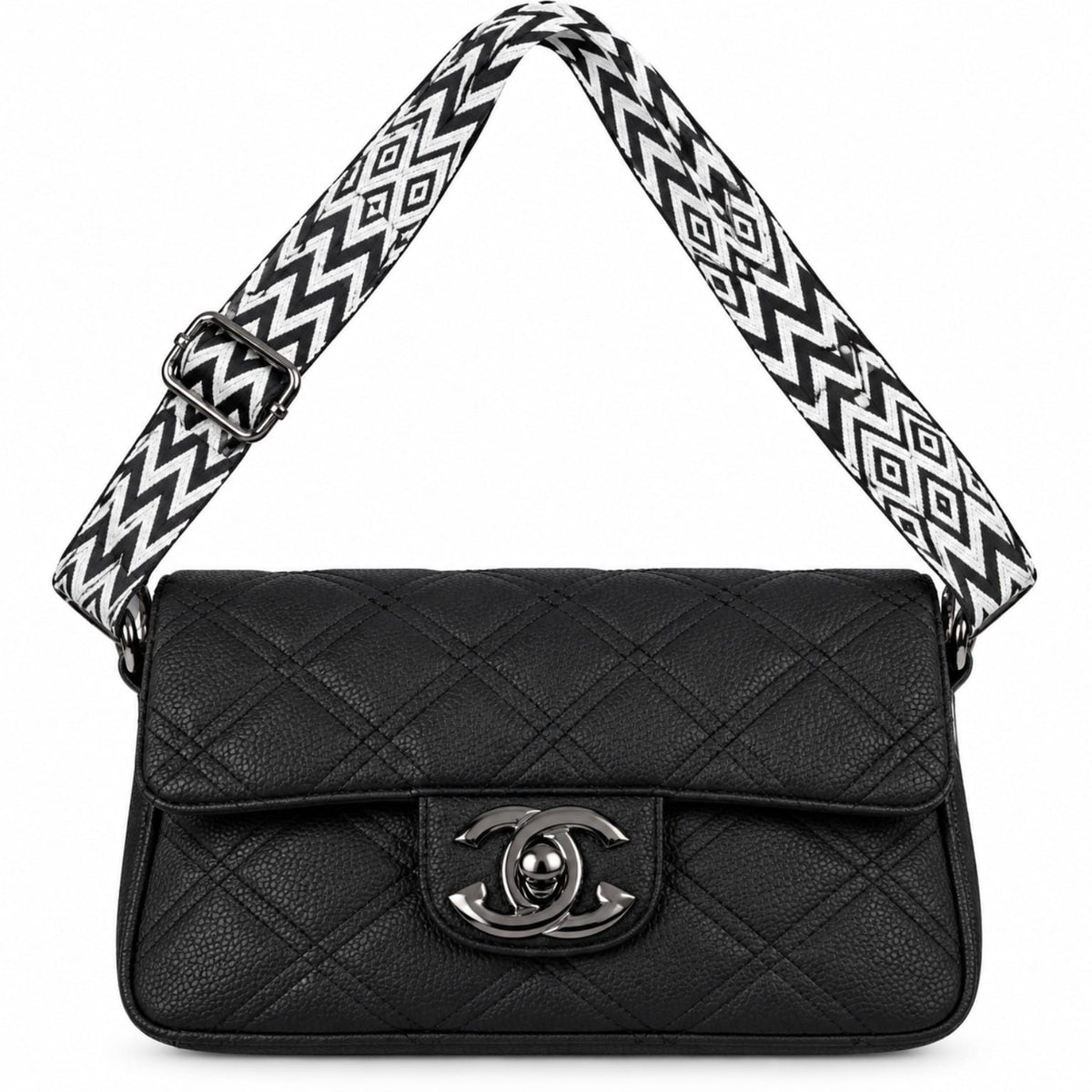 RAUNIV Women’s Quilted PU Leather Sling Bag | Stylish Black Crossbody Shoulder Bag