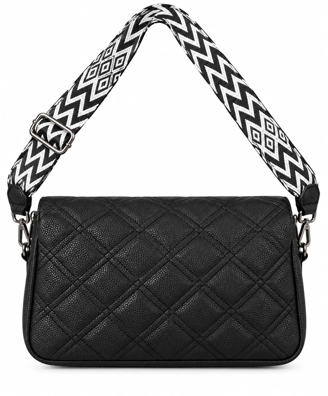 RAUNIV Women’s Quilted PU Leather Sling Bag | Stylish Black Crossbody Shoulder Bag