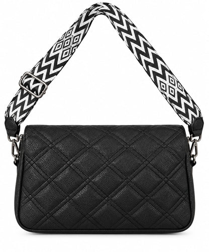 RAUNIV Women’s Quilted PU Leather Sling Bag | Stylish Black Crossbody Shoulder Bag