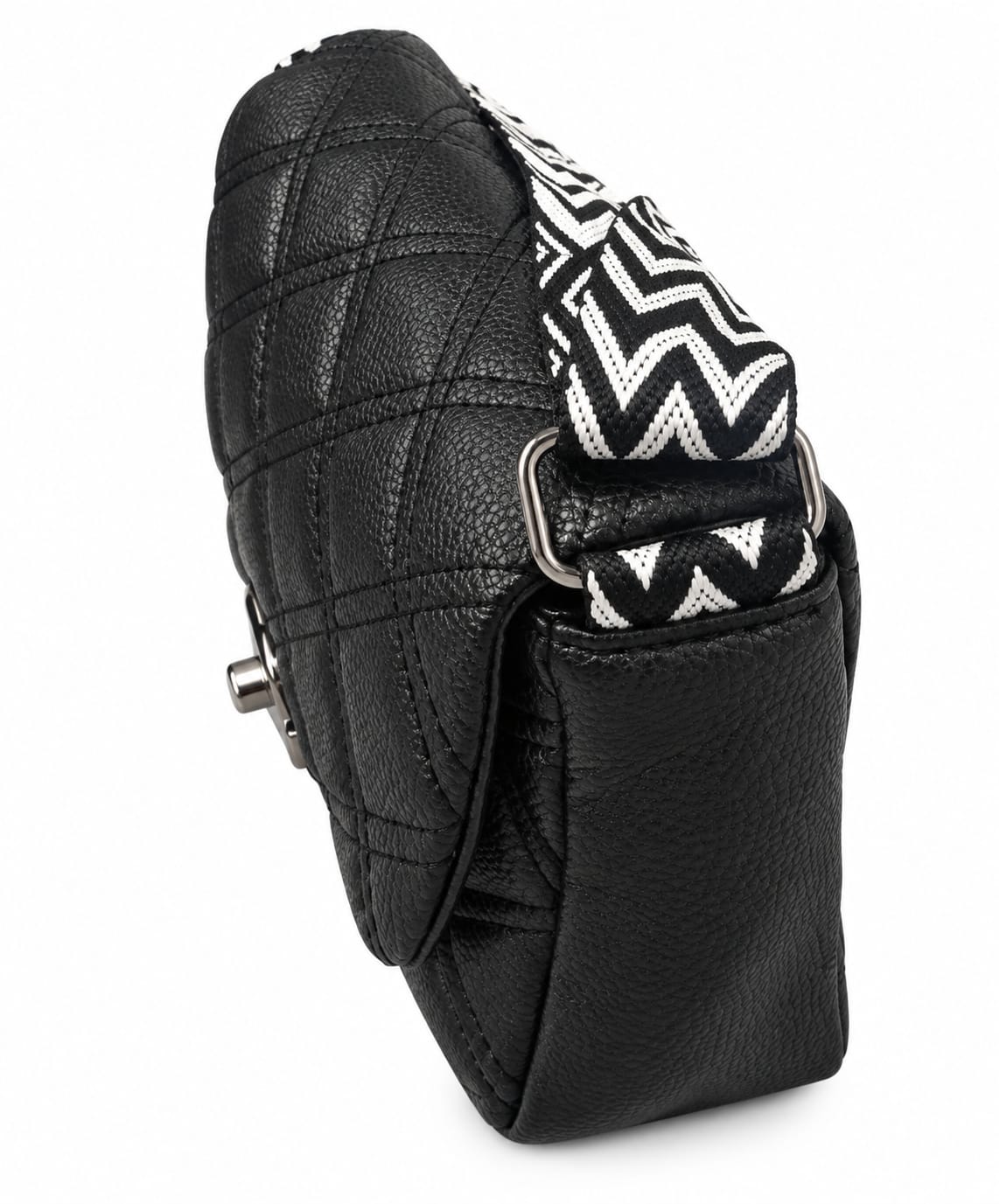RAUNIV Women’s Quilted PU Leather Sling Bag | Stylish Black Crossbody Shoulder Bag
