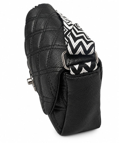 RAUNIV Women’s Quilted PU Leather Sling Bag | Stylish Black Crossbody Shoulder Bag