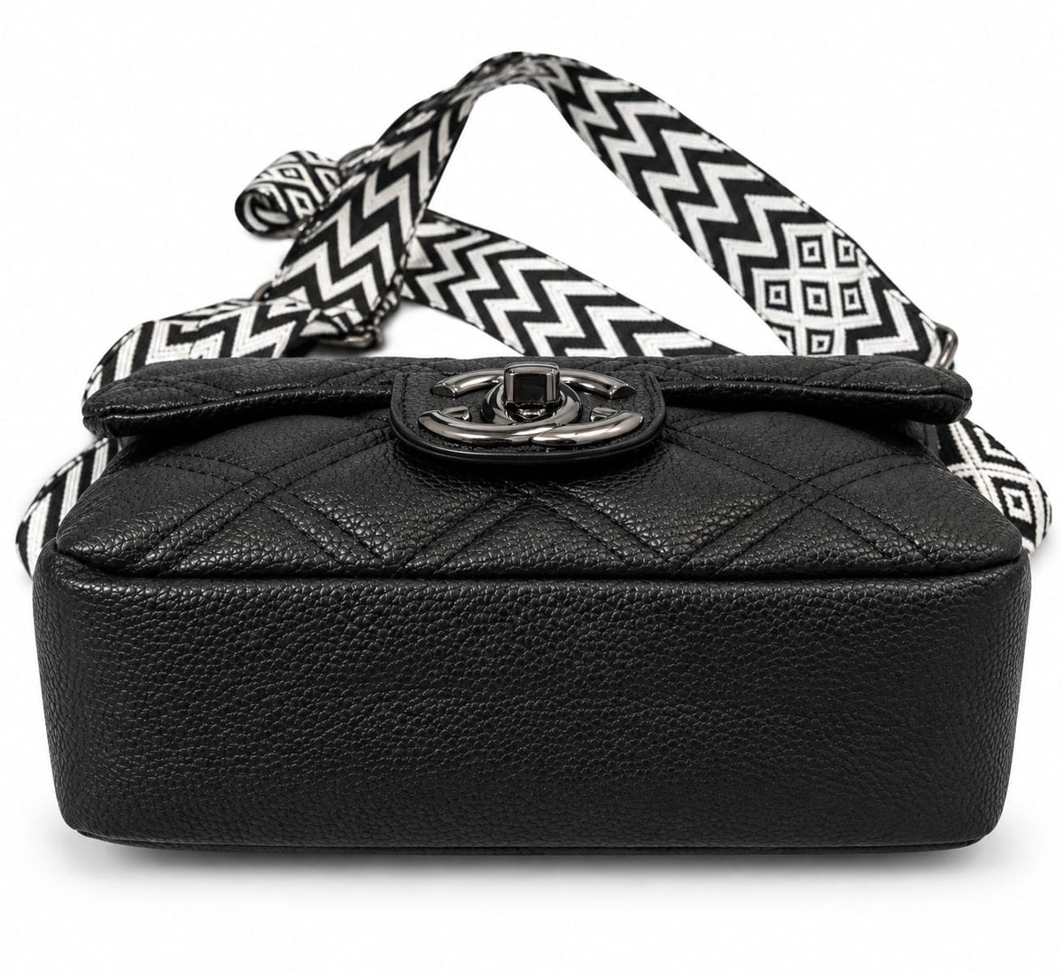 RAUNIV Women’s Quilted PU Leather Sling Bag | Stylish Black Crossbody Shoulder Bag