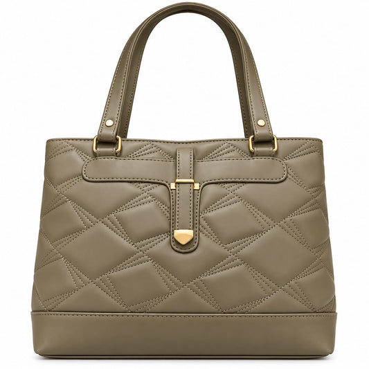 RAUNIV Women's Stylish Quilted PU Handbag | Spacious Top Handle Bag