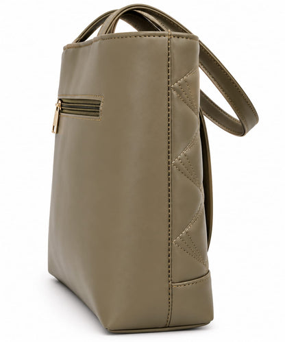RAUNIV Women's Stylish Quilted PU Handbag | Spacious Top Handle Bag