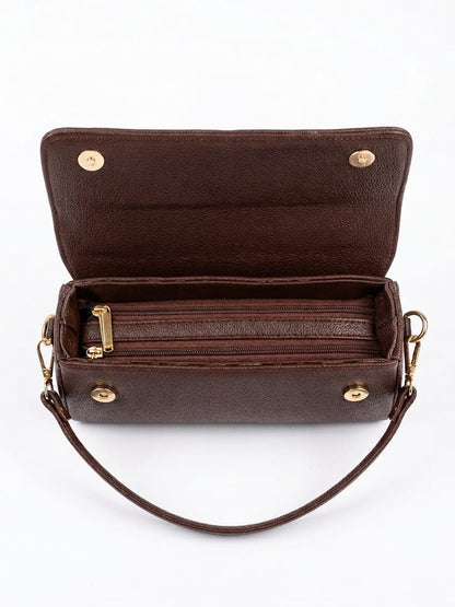 RAUNIV Women's BROWN PU Sling Bag | Stylish Crossbody Handbag
