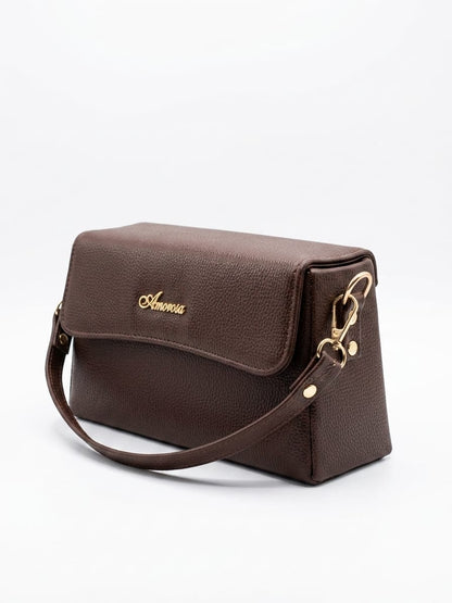 RAUNIV Women's BROWN PU Sling Bag | Stylish Crossbody Handbag
