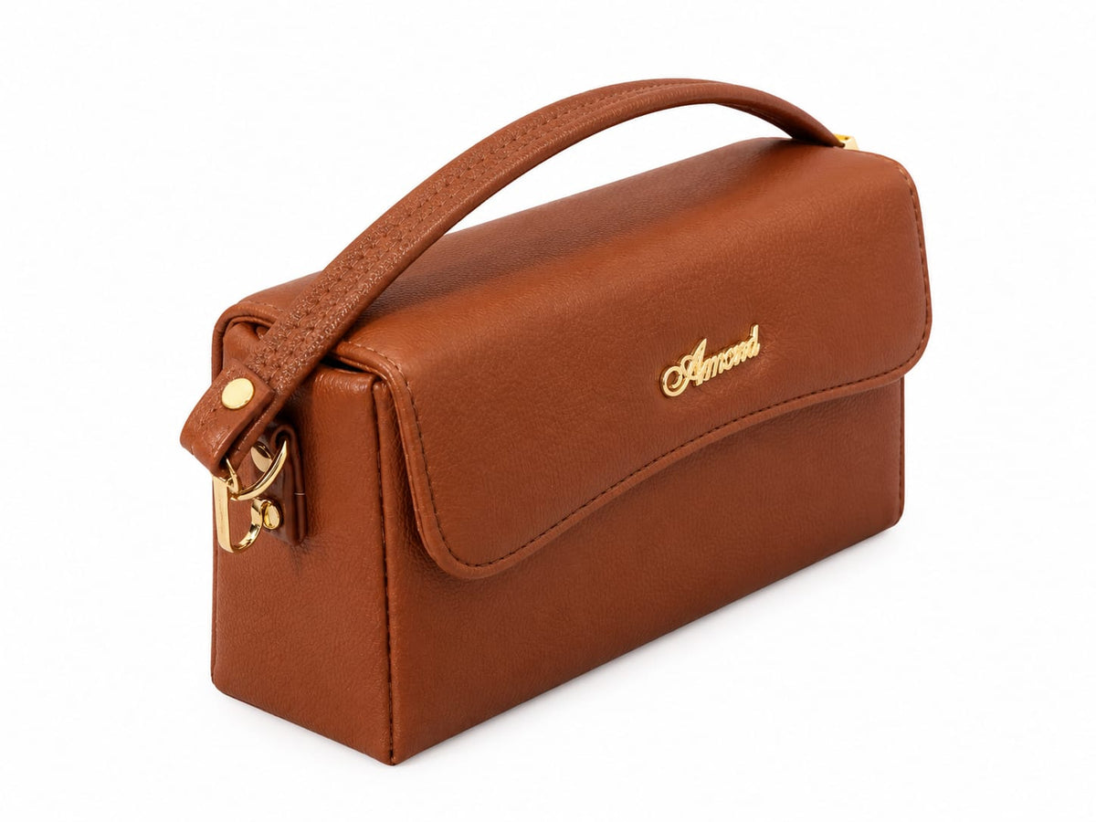 RAUNIV Women's TAN PU Sling Bag | Stylish Crossbody Handbag
