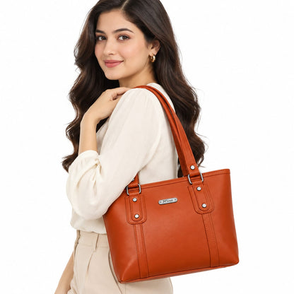 RAUNIV Women's Premium PU Leather Handbag | Stylish Tote Bag | TAN