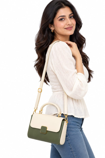 RAUNIV Women's Premium PU Leather Sling Bag with Detachable Adjustable Strap