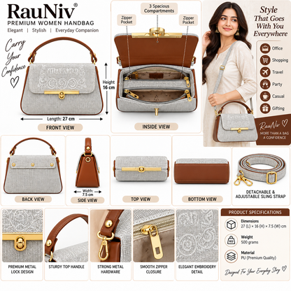 RAUNIV Women's Premium PU Leather Sling Bag | Adjustable Shoulder Strap